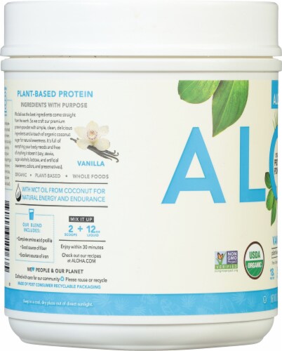 Aloha Organic Vanilla Protein Powder Perspective: left