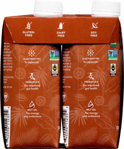 Aloha Organic Chocolate Sea Salt Plant-Based Protein Drinks Perspective: left