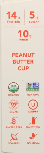 Aloha Organic Plant-Based Peanut Butter Cup Protein Bars Perspective: left
