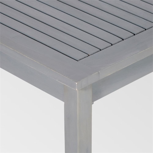 Walker Edison 20  Simple Outdoor Wood Patio End Table in Gray Wash Perspective: left