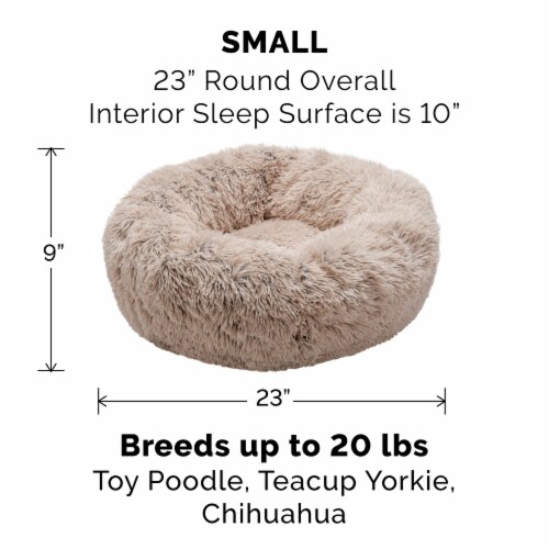 Furhaven™ Calming Cuddler Pet Bed - Taupe Perspective: left
