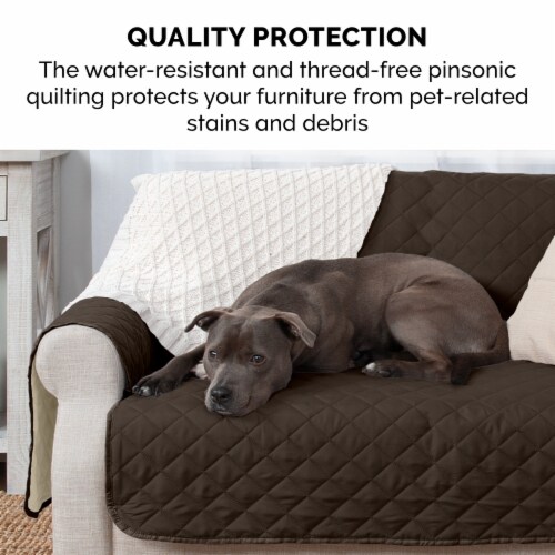 Reversible Extra Large Sofa Protector - Espresso/Clay Perspective: left