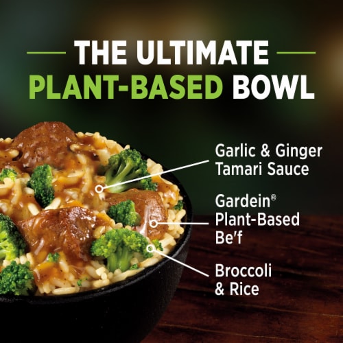 Gardein Ultimate Plant-Based Bowls Be'f And Broccoli Vegan frozen Meal Perspective: left