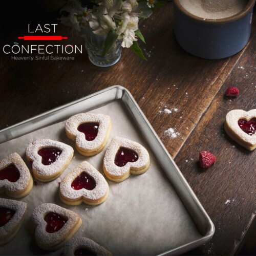 (Set of 6) Aluminum 15 x 21 Cookie Baking Sheets - Last Confection Perspective: left