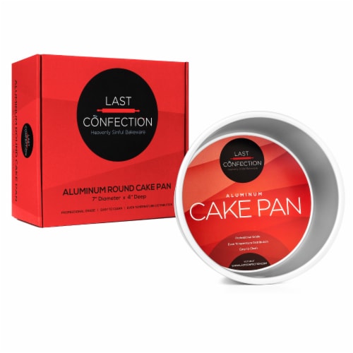 7  x 4  Round Aluminum Cake Pan by Last Confection Perspective: left