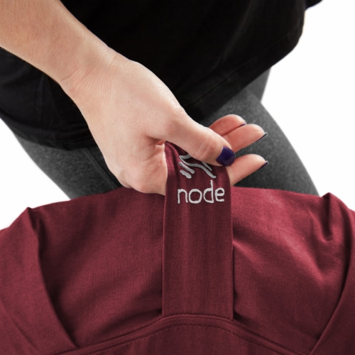 15 Round Meditation Cushion (Organic Cotton) - Burgundy- Node Fitness Perspective: left