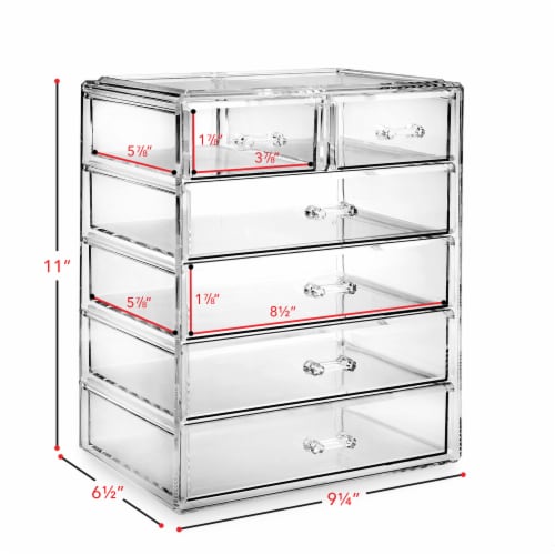 få øje på Theseus hybrid Acrylic Cosmetic Makeup Organizer Jewelry Box Storage Set - 6 Drawers, 6.5  x 11 - Fry's Food Stores