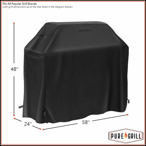 58 BBQ Grill Cover - Universal Fit for Outdoor Barbecue Gas Grills Perspective: left