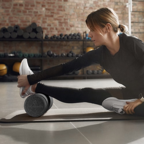 24 High-Density Foam Roller for Exercise Massage Recovery - Black Perspective: left
