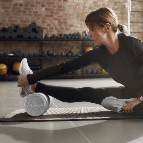 24 High-Density Foam Roller for Exercise Massage Recovery - Gray Perspective: left
