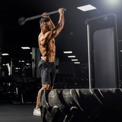 Steel Mace Bell 5 LB, Mace Club for Strength Training, Body Workouts Perspective: left