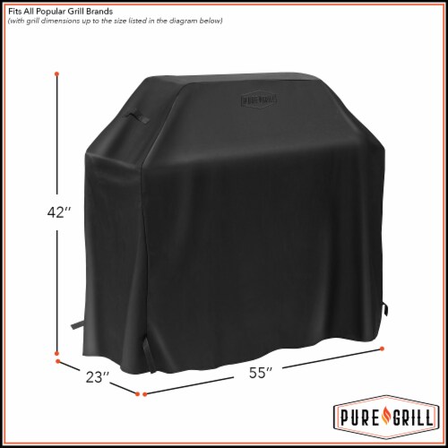 55 BBQ Grill Cover - Universal Fit for Outdoor Barbecue Gas Grills Perspective: left