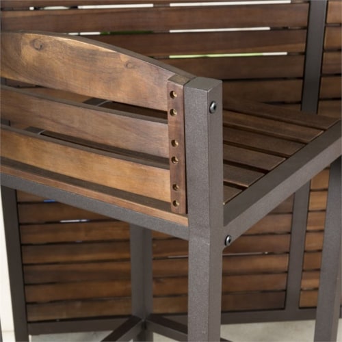 Noble House Milos Acacia Wood Bar Set in Dark Brown Perspective: left