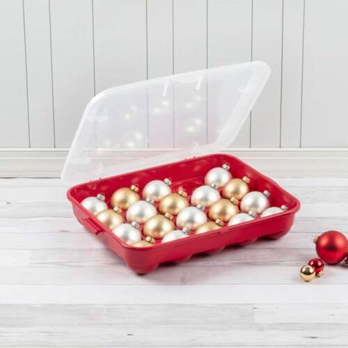 Sterilite 20 Compartment Christmas Holiday Ornament Box Storage