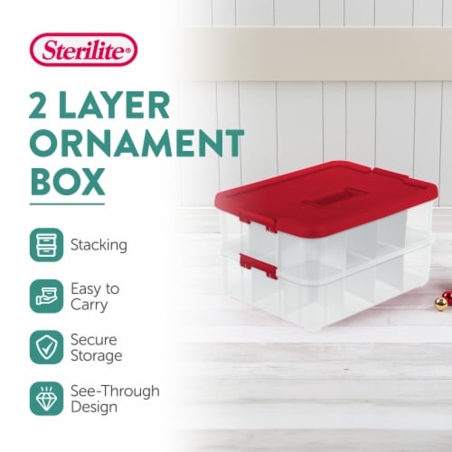 Sterilite 48 Quart Stackable Holiday Christmas 45 Ornament Storage Box (6  Pack), 1 Piece - Ralphs