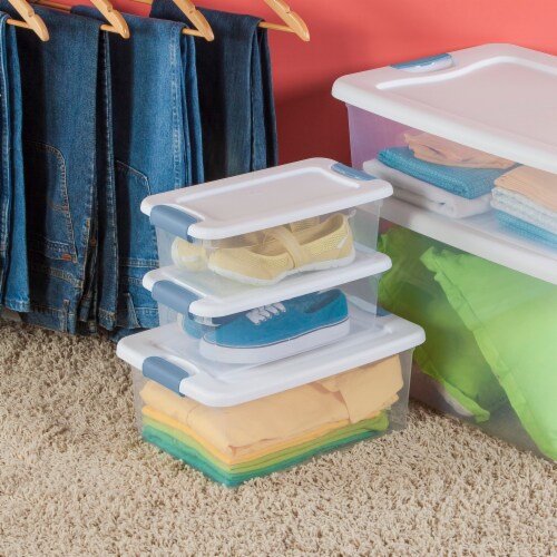 Sterilite 6 Qt. Plastic Stackable Storage Box with Latching Lid, Clear (12  Pack), 12pk - Food 4 Less