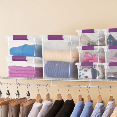 Sterilite 17631706 27 Quart ClearView Latch Box Storage Tote Container, 12 Pack Perspective: left