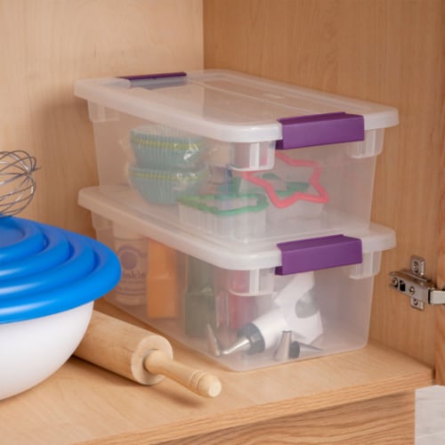 Sterilite 6 Quart Plastic ClearView Latch Box Storage Container Tote, 36 Pack Perspective: left