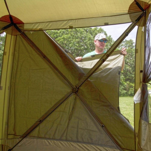 Clam Quick Set Screen Hub Green Fabric Wind & Sun Panels Accessory Only (6 Pack) Perspective: left