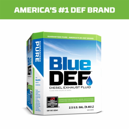 BlueDEF Diesel Exhaust Fluid Synthetic Urea Deionized Water 2.5 Gallon (5 Pack) Perspective: left