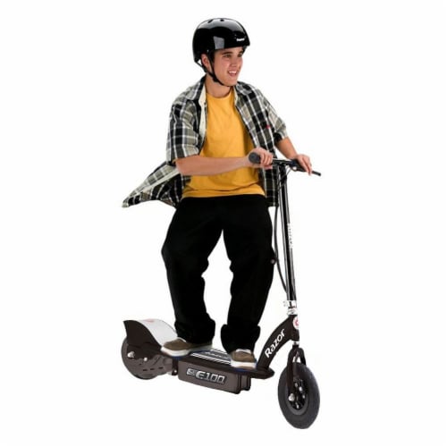 Razor E100 Motorized Rechargeable Kids Electric Toy Scooters, 1 Black & 1 Silver Perspective: left