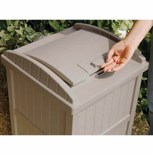 33 Gallon Hideaway Outdoor Trash Can with Lid Trash Bin Use Backyard Deck  Patio