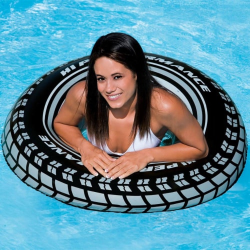 Intex Inflatable Giant Tire Tube Raft Float For Pool Lake Ocean River (24 Pack) Perspective: left
