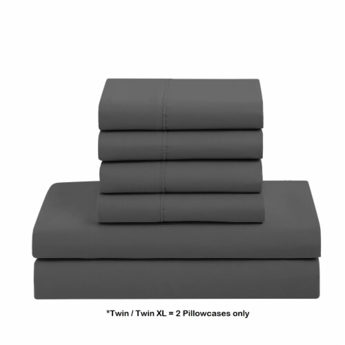 Sweet Home Collection | All Season Solid Bed-in-A-Bag includes Sheet, Twin XL, Gray Perspective: left