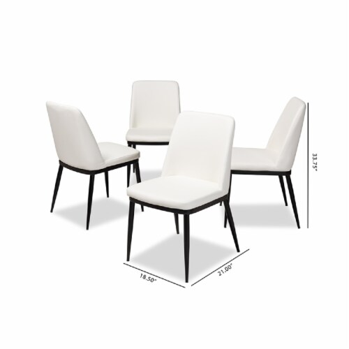 Baxton Studio Darcell Faux Leather Dining Chair in White (Set of 4) Perspective: left