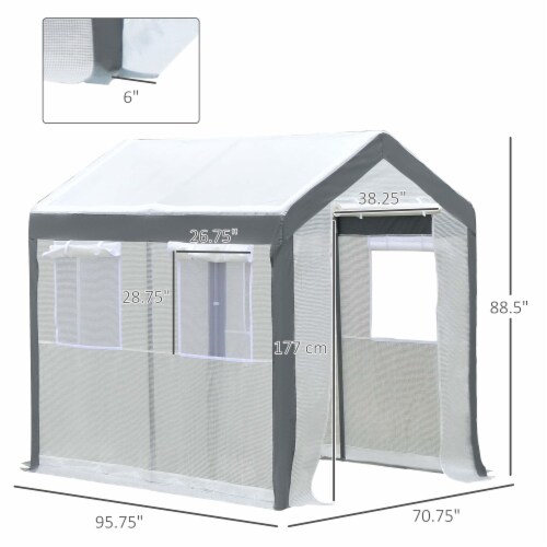 8' x 6' x 7.4' Walk-In Greenhouse Tunnel Portable Plant Garden Steel Frame Perspective: left