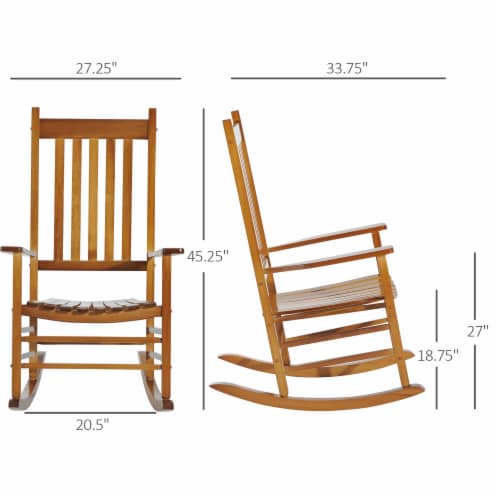 Wood Rocking Chair, Indoor / Outdoor Wooden Porch Rocker, Rustic Natural, 1 Unit Kroger