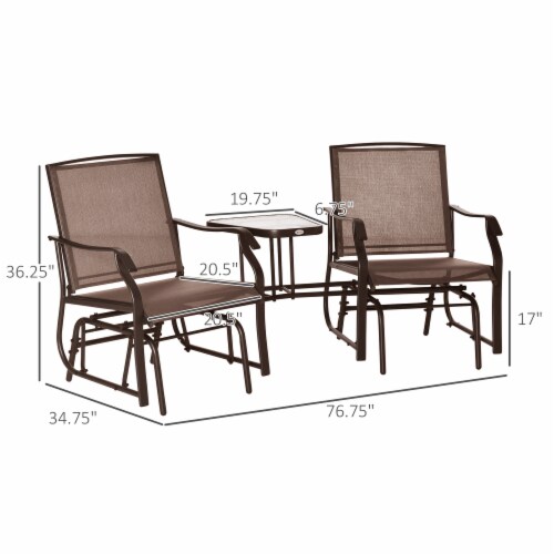 Double patio sales chair with table