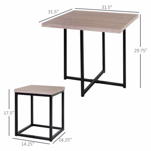 Compact 5pc Kitchen Dining Set Wood Bar Table Chair Home Space Saving