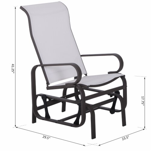 Outdoor Patio Gliding Chair, Swing Rocker Sling Fabric, Porch Deck Garden Pool Perspective: left