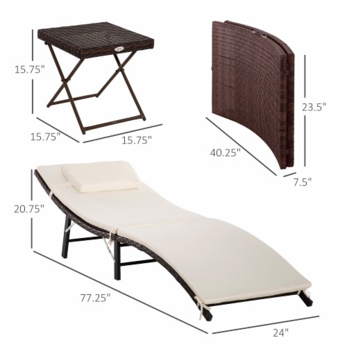 Folding rattan 2025 lounger