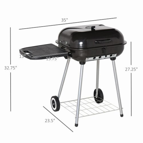 Outsunny 48 Steel Portable Backyard Charcoal Bbq Grill And Offset