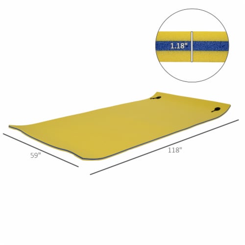 Floating Water Mat Float Pad Used in Lake Pool Water Beach Sea Ocean Yelow Perspective: left
