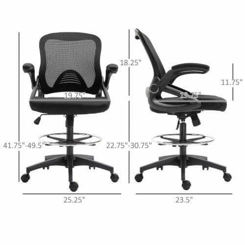 Office Chair with adjustable Height and Lumbar Support, Black Color