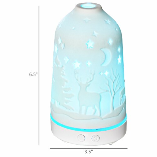 Essential Oil Diffuser Ultrasonic Humidifier w/ LED Lights, 2 Mist Modes, Timer Perspective: left