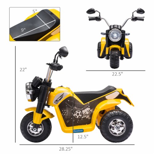 Kids 6V Electric Motorcycle Ride-On Toy Battery 18 - 36 Months Yellow Perspective: left