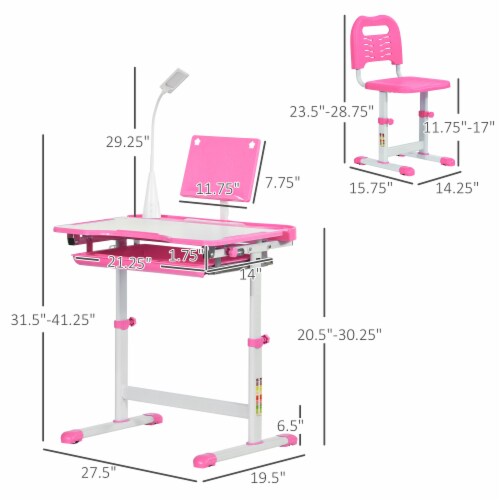 Multi Function Kids Desk Chair Set Height Adjustable School