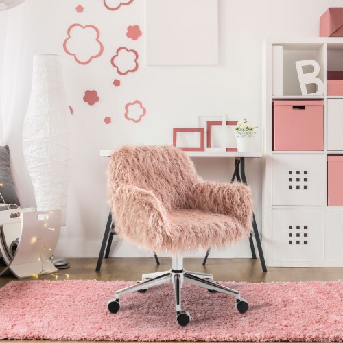 Faux fur sales office chair cover