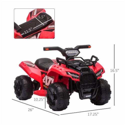 Kids 6V Battery Powered Ride On Car Quad Four Wheeler ATV Toy w LED Headlights 1 Unit Harris Teeter