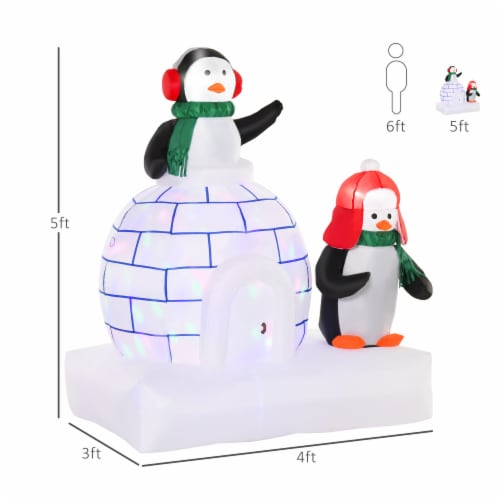 5ft Light Up Penguins Outdoor Christmas Inflatable Yard Decoration w