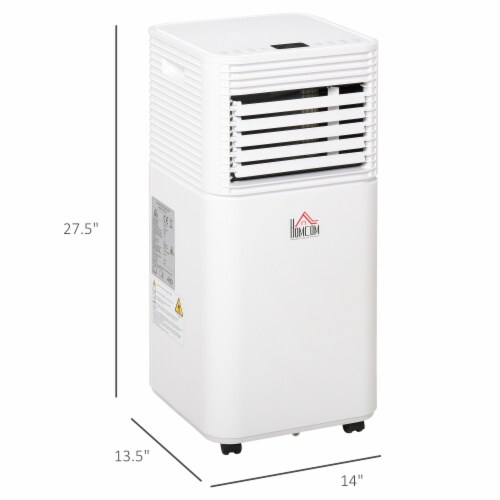 Mobile Air Conditioner with 4 Modes, 2 Speeds, LED Display and 24 Timer, White Perspective: left