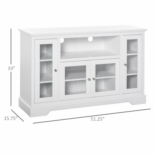 Kitchen Storage Buffet w/Large Countertop, Adjustable Shelves, & 4 Door Cabinets Perspective: left