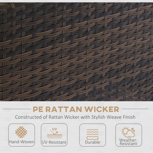 4-pc Outside Deck & Balcony Wicker Furniture Set w/ Seating & Coffee Table Beige Perspective: left