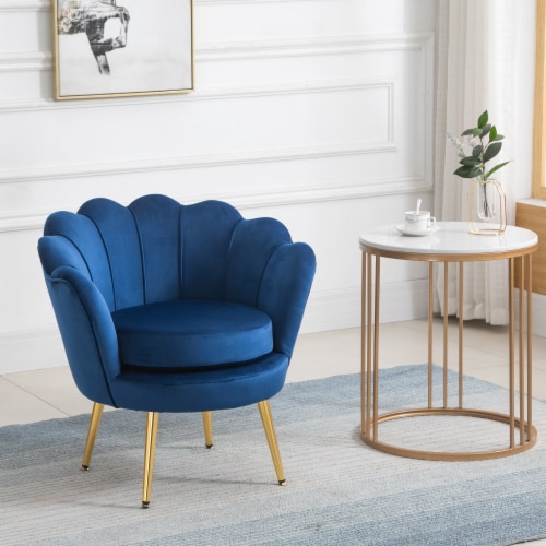 Luxury Dining Room Armchair w/Thick Padded Cushion, High Armrests, and Gold Legs Perspective: left