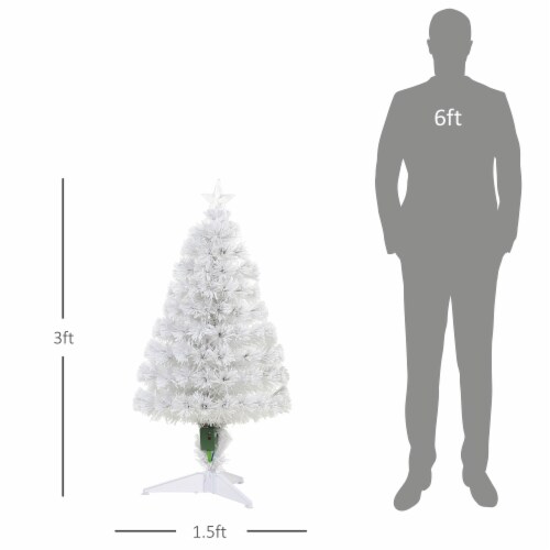 Artificial Christmas Tree 3' Indoor Realistic Holiday Decoration, 90 Tips, White Perspective: left