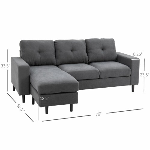 Living Room MultiPiece Chaise Sofa Lounger w/MidCentury Style and